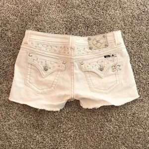 White Demin Miss Me Shorts